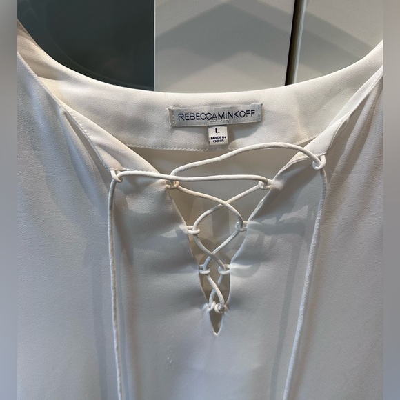 White Rebecca Minkhoff sleeve blouse in L - Picture 3 of 4